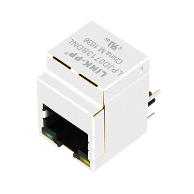 Connettore verticale 1000 della base-t RJ45 di HFJV1-1G01-L12RL giallo/verde LED LPJD0713BDNL