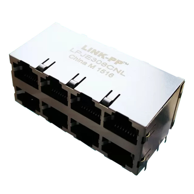 L'entrata impilata 8 del lato di RJ45 LPJE308CNL ports la presa modulare di 2x4 Rj45 8P8C