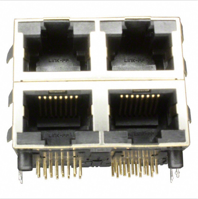 RJSAE538004 RJ45 2X2 Port Connector impilato conforme ROHS