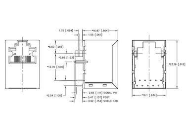 MAG TEMPORANEO di verticale RJ45 dell'interno dei connettori equivalenti di Ethernet di JXD3-0003NL