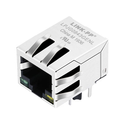 HFJ11-1G41E-L12RL Connettore RJ45 corpo corto Gigabit con linguetta 1x1