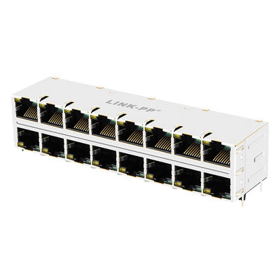 Tessera PC del HUB impilata 2 x 8 porti RJ45 schermata con il dito 0810-2H8R-28 di EMI