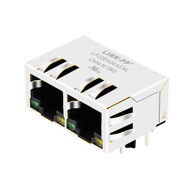 Porto 8 Pin Led Connector Multi Port Rj45 magnetico Jack LPJ26404AENL di JXD0-2005NL 1x2