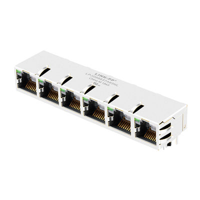 Connettori di Ethernet di Internet RJ45 delle prese registrati porto di lan 1x6 di gigabit di JG0-0070NL