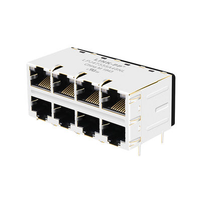 La base-t G/O del porto 10/100 di JX20-0254NL 2x4 ha condotto il connettore il RJ45 Jack magnetico del ICM