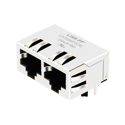 il Multi-porto RJ45 HFJ12-1G16ERL si raddoppia connettore Wo/LED della Linguetta-Giù 1000Base-T