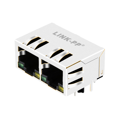 Porto principale verde/giallo 1000 del connettore JXR8-1002NL 1x2 di Tab Down Magnetic RJ45 della base-t