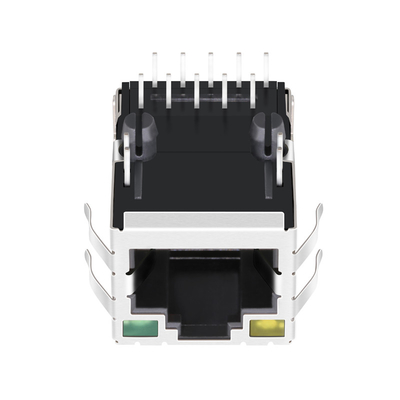 Base-t Tab Up di JXD1-9025NL 10/100 1 connettore del porto Rj45 schermato con giallo/verde principali