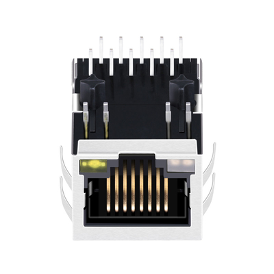 10G base-t Tab Down 1 porto attraverso il foro RJ45 Jack With Leds magnetico JTH-0024NL