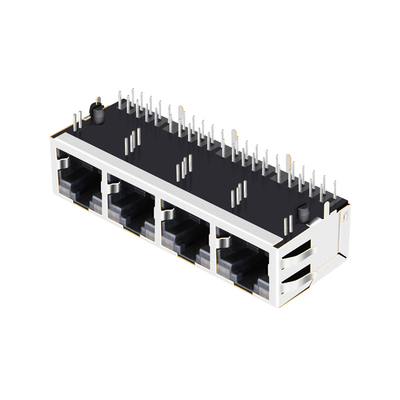 La base-t di JT6-1480NL 10G ha protetto la linguetta del porto 1x4 sull'angolo retto del connettore del PWB Rj45 con il LED
