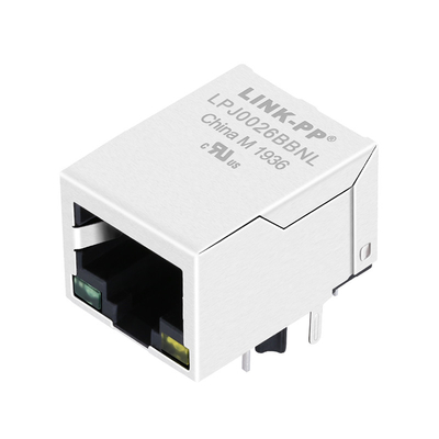 Verde della base-t HFJ11-S026E-S1LS12 10/100/1x1 Ethernet principale gialla Magjack del porto RJ45