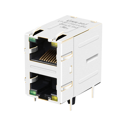 Porto Cat6 RJ45 Jack magnetico di JXD9-1002NL 2x1 100/1000 di verde della base-t/LED giallo