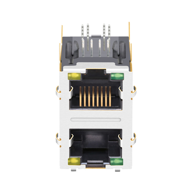 Verde magnetico compatibile del connettore del porto RJ45 della base-t 2x1 di JXD9-1017NL LINK-PP 100/1000/LED giallo