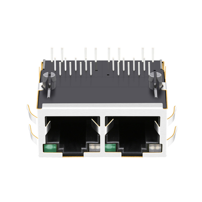2250309-1 1X2 la base-t Rj45 Jack Connector Tab Up Green del porto 10G ingiallisce/LED verde