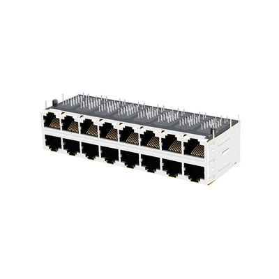 Entrata del lato della base-t di JT5-2870NL 2x8 RJ45 Jack Connectors Active Tab Down 10G