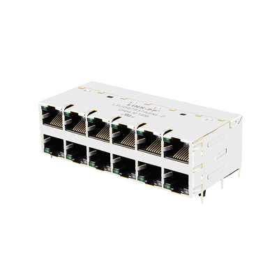 Porto magnetico della base-t 2x6 delle prese 10G di JT5-2670NL THT RJ45 con il LED