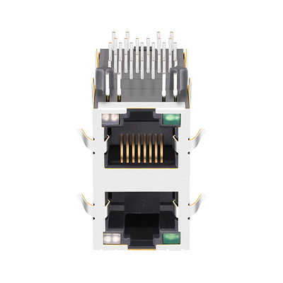 Base-t del connettore RJ45 MagJack 13p8c 100/1000 del porto di 0845-2R1T-E4 2x1 con G/YG LED