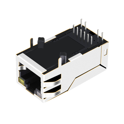 Il singolo porto 10/100BASE-T Tab Up OG/Y di 0875-1X1T-P2 6 Pin Rj 45 Magjack ha condotto