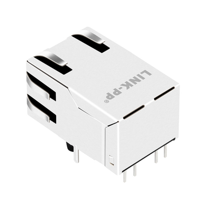 Il porto magnetico Tab Up Green /Yellow della presa 1X1 di 0875-1A1T-P2 6PIN RJ45 ha condotto RoHS