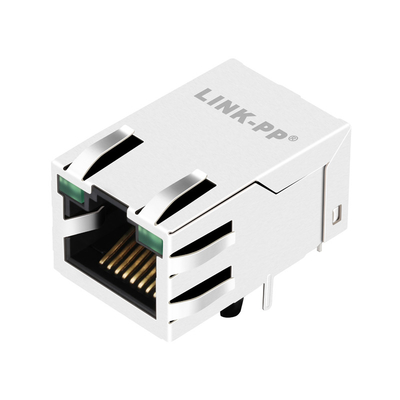 0875-1G1T-P2 la singola presa modulare rj45 6 PIN Tab Up Green /Green del porto 10/100BASE-T ha condotto