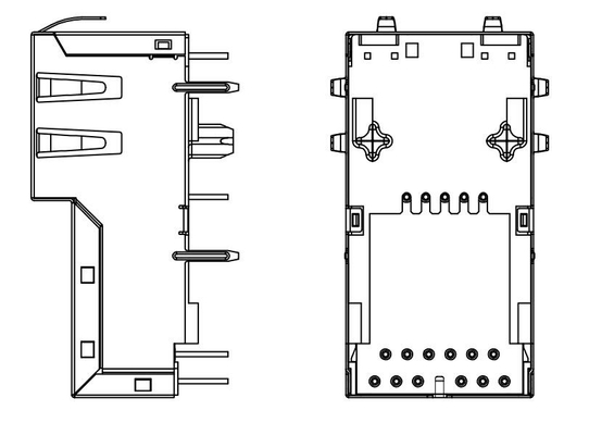 ENTRATA della CIMA verticale del connettore RJ45 4PAIR POE 60W del porto di J1V-U7000NL 10GBASE-T 1X1