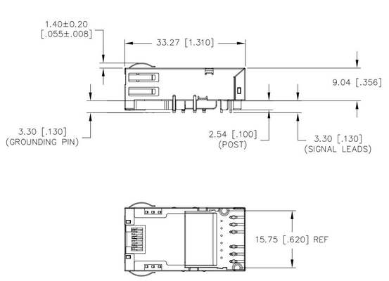 Il singolo connettore del porto il RJ45 Magjack di JT3-1128HL Tab Down 10GBASE-T NON non ha condotto