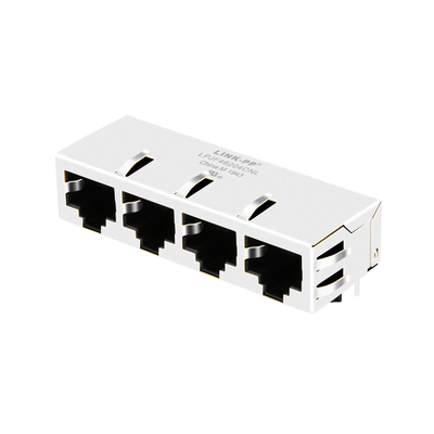 J8064E64NL senza base-t Tab Down LPJF46204CNL di Ethernet RJ45 Jack 100 del porto del LED 1x4