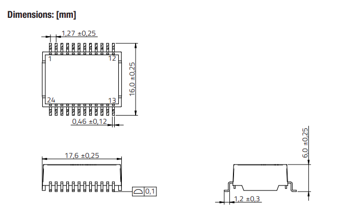 749024015C – 1000BASE-T LAN Transformer
